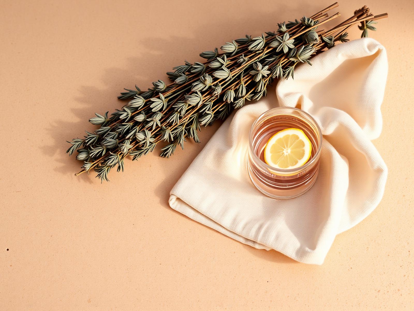 Salvia secca, acqua tiepida con limone — il rituale del mattino